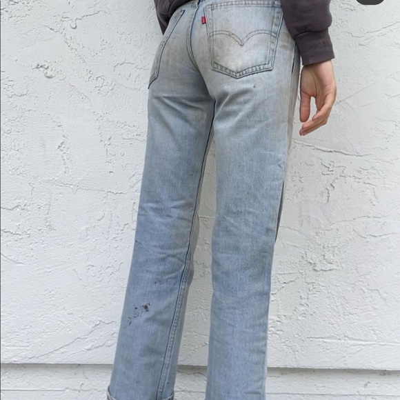 Vintage red tab Levi’s 23 destroyed jeans 1980 - Picture 5 of 8